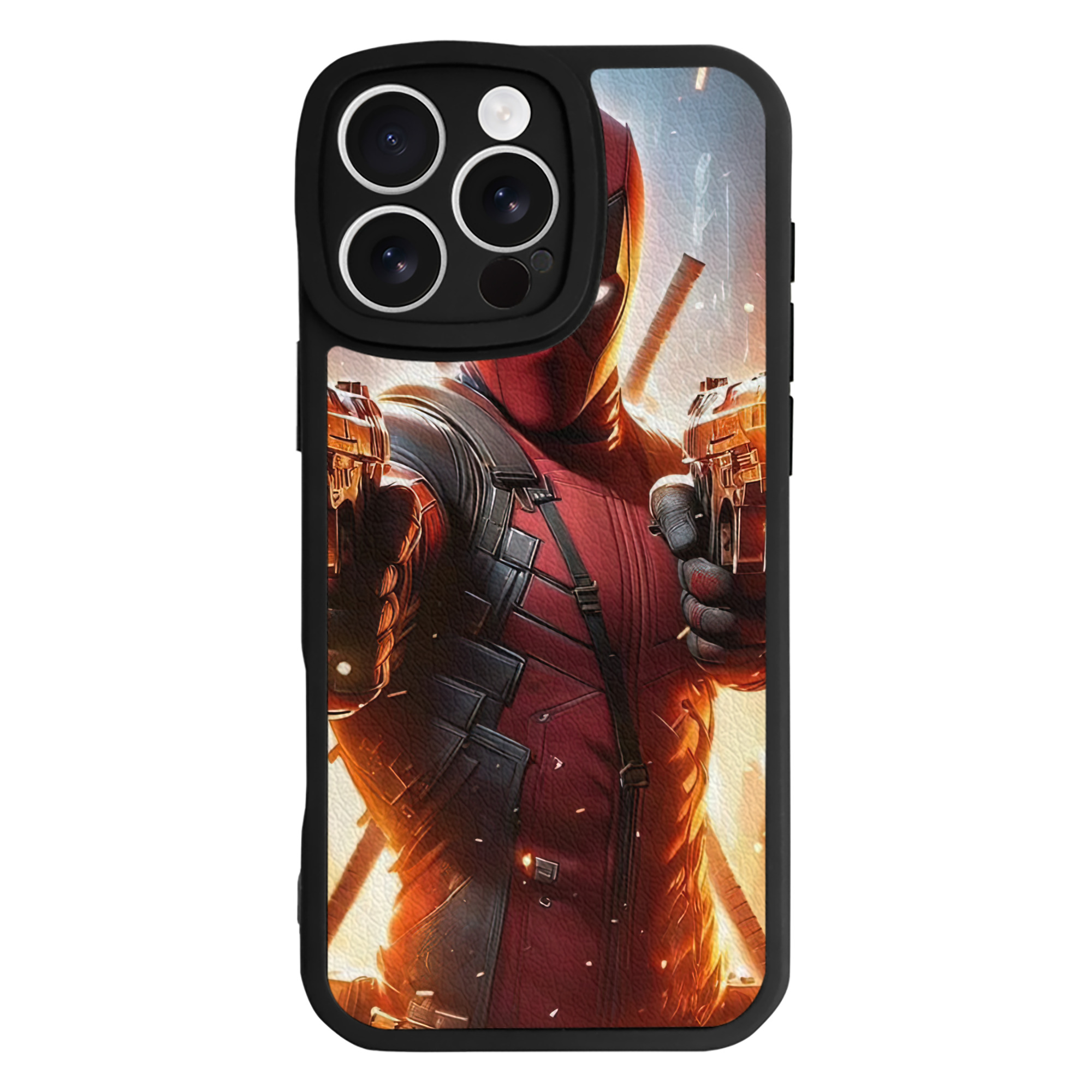 （画像用） Deadpool デッドプール 【iPhone 16シリーズ対応】シリコンスマホケース（レザー調） 材質：シリコン